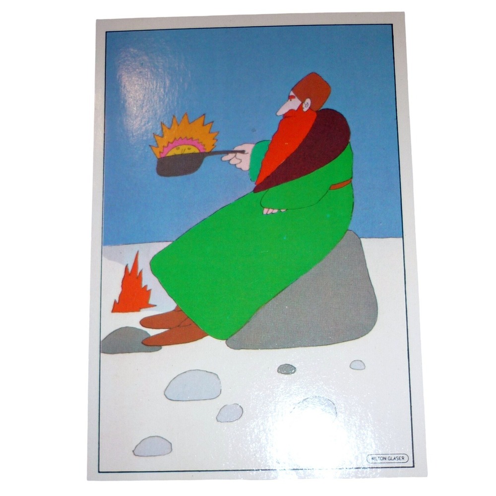 Vintage Milton Glaser Russian Tea Room NYC Postcard Blini Illustration Art